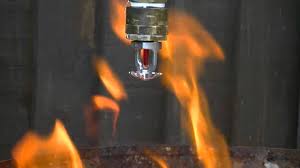  Fire sprinkler test with water